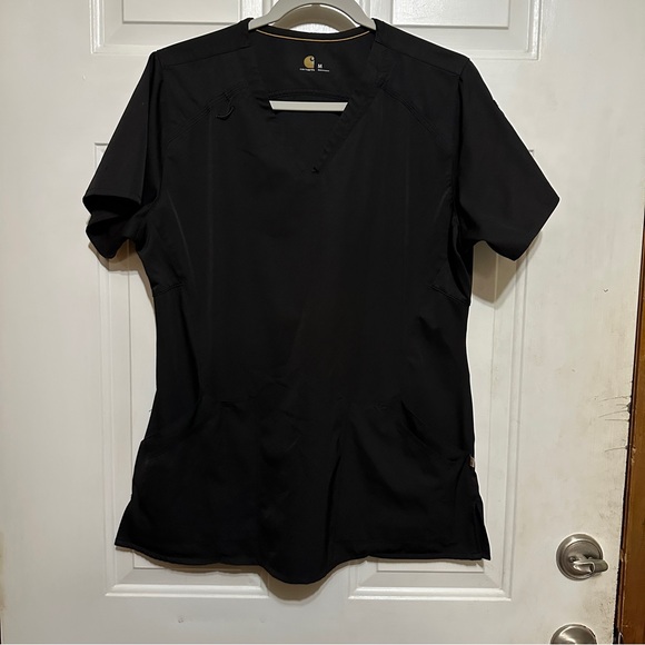 Womens Carhartt Size Large Black Force Flex Scrub Top C12106 - Picture 1 of 4